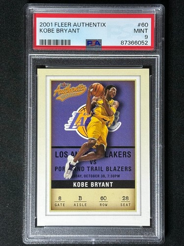 2001 Fleer Authentix Kobe Bryant #60 PSA 9 MINT Lakers HOFZIEGE RARE