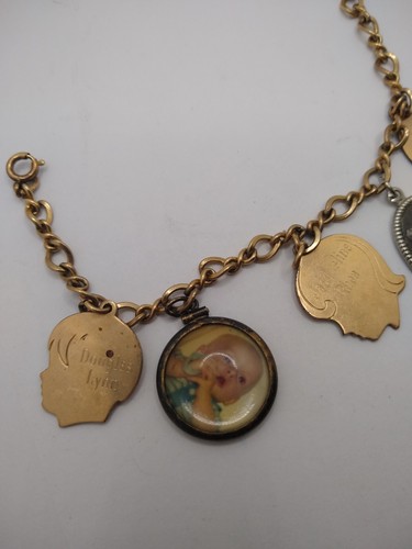 Vintage 12k Gold Filled Elco Charm Bracelet with 3 gf Charms +2 more READ! - Picture 3 of 19