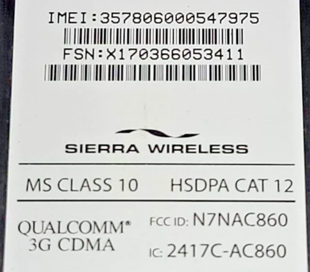 CINGULAR, SIERRA WIRELESS, AIRCARD 860, 1200968, 3G, GOOD CONDITION, PRE-OWNED - Image 4 of 4