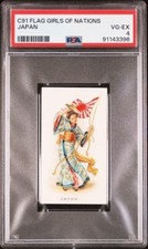 1900 C91 Flag Girls Of Nations JAPAN PSA 4 VG-EX