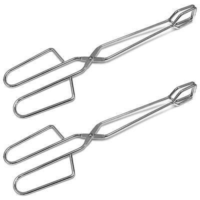 2er Set Edelstahl Grillzange 28,5 cm Grill Zange Servierzange Bratwurstzange XXL