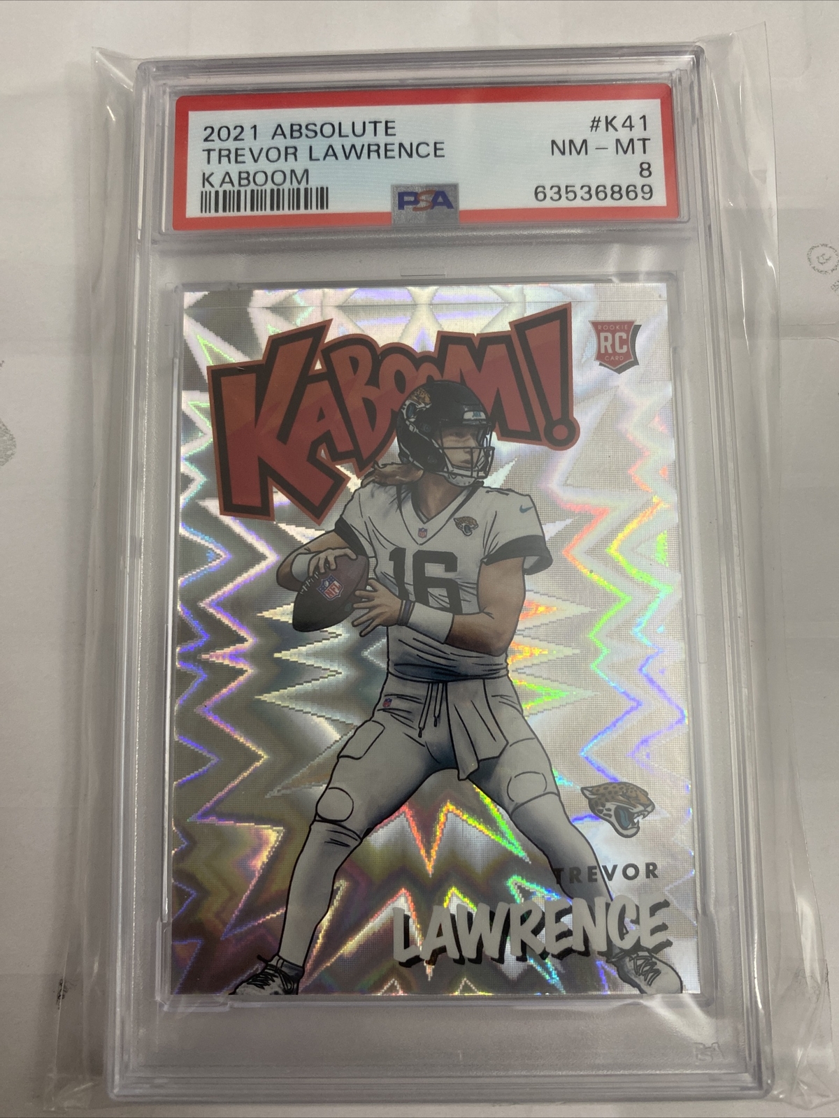2021 Absolute Kaboom Trevor Lawrence Jacksonville Jaguars PSA 8