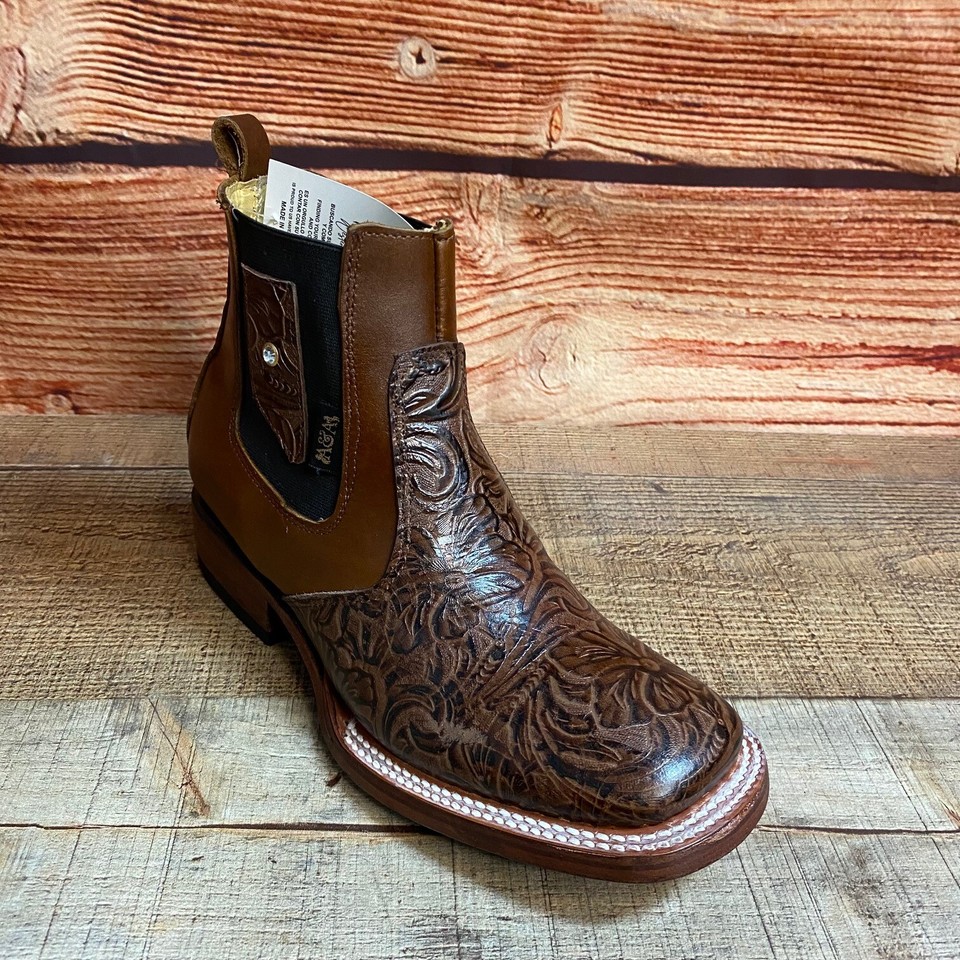 Botines Dama Rodeo Cincelada Piel Cowgirl Womens Piel Hand Tooled Rodeo ...