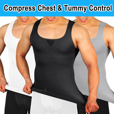 Herren Mieder Unterhemd Body Shaper Bauchweg Shirt Kompression Korsett Abnehmen