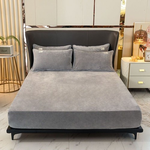 Thickening Keep Warm Full Encirclement Mattress Cover Smooth Velvet Fitted Sheet - Bild 25 von 25