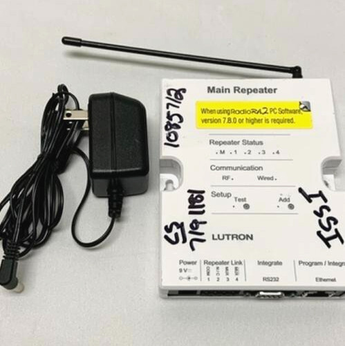 Lutron RadioRA.2 MAIN REPEATER RR-MAIN-REP-WH White WITH Power Cord lightning