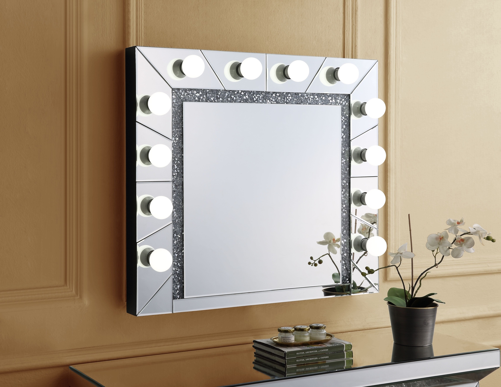 ACME Noralie ACCENT MIRROR Mirrored & Faux Diamonds AC00762