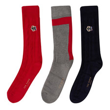 Image of NEW Men's Ted Baker 3 Pack Crew Socks In Gift Box OS