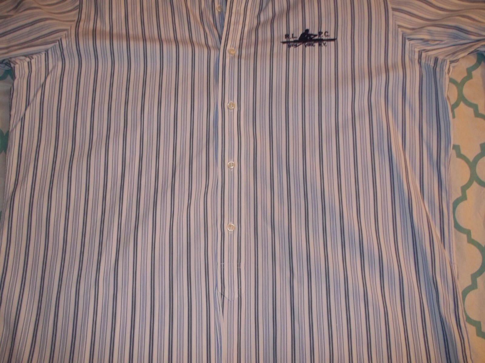 FILA Vintage POLO RALPH LAUREN RLPC NY CANOTTAGGIO UOMO MANICA LUNGA BOTTONI DAVANTI ABITO CAMICIA XL