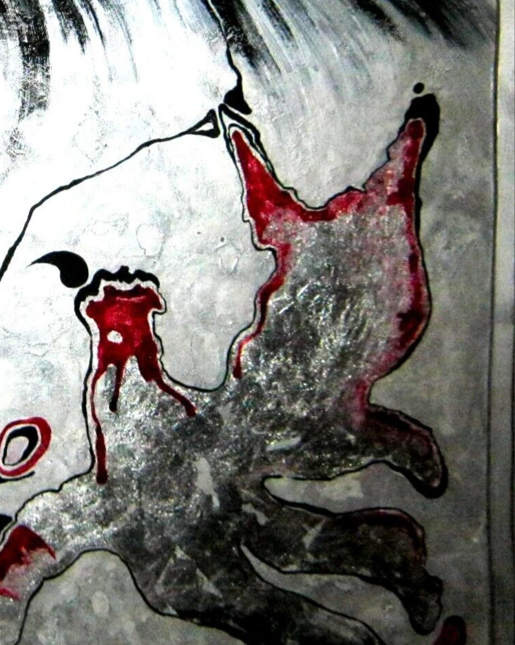 arte contemporáneo pintura abstracta minimalismo surrealismo pájaro paisaje negro por Foto 3 de 4