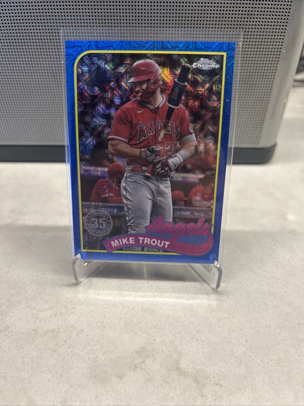 Mike Trout 2024 Topps Series 1 - 1989 Topps Chrome Silver Pack Blue /150 Jersey#