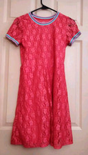 Wonder Nation Pink 14-16 Polyester Girls Short Sleeve Dress