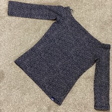 Superdry Navy Spot Boat Neck Top Stretchy Top Small