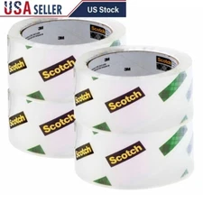Packaging Tape Rolls Set Easy Start Durable Hold Shipping Moving Office 4 Pack