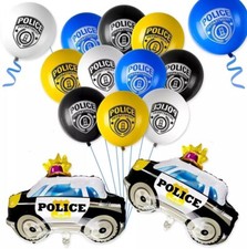 12x Police Party Car Vehicle Latex Birthday Party Balloon Helium/Air Decor