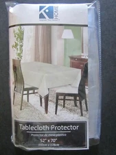 Kashi Home Clear Vinyl Tablecloth Protector, Durable Double Stitched Edges New!