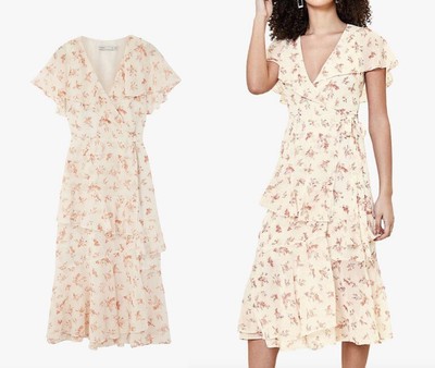 OASIS Ditsy Floral Print Ruffle Midi 