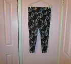 Torrid Skull Pants Size 1X Pull On Stretch Ponte Pixie Whimsigoth Dark Floral — photo 2