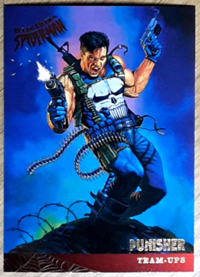 1995 Fleer Ultra Spider-Man Card 125 PUNISHER. Gratis neuer Toplader.