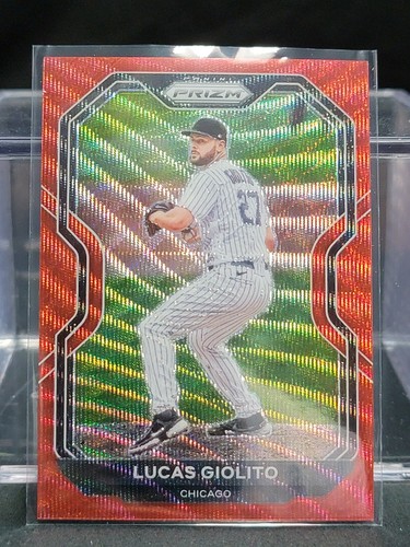 2021 Panini Prizm Red Wave Lucas Giolito #216 Chicago White Sox #12/99 MINT