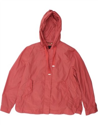 MASSIMO DUTTI Womens Hooded Windbreaker Jacket UK 16 Large Pink Polyester BM10