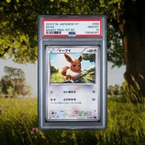 Eevee PSA 10 Japanese Pokemon Card 063/081 Bandit Ring 2015 XY7 1st Ed
