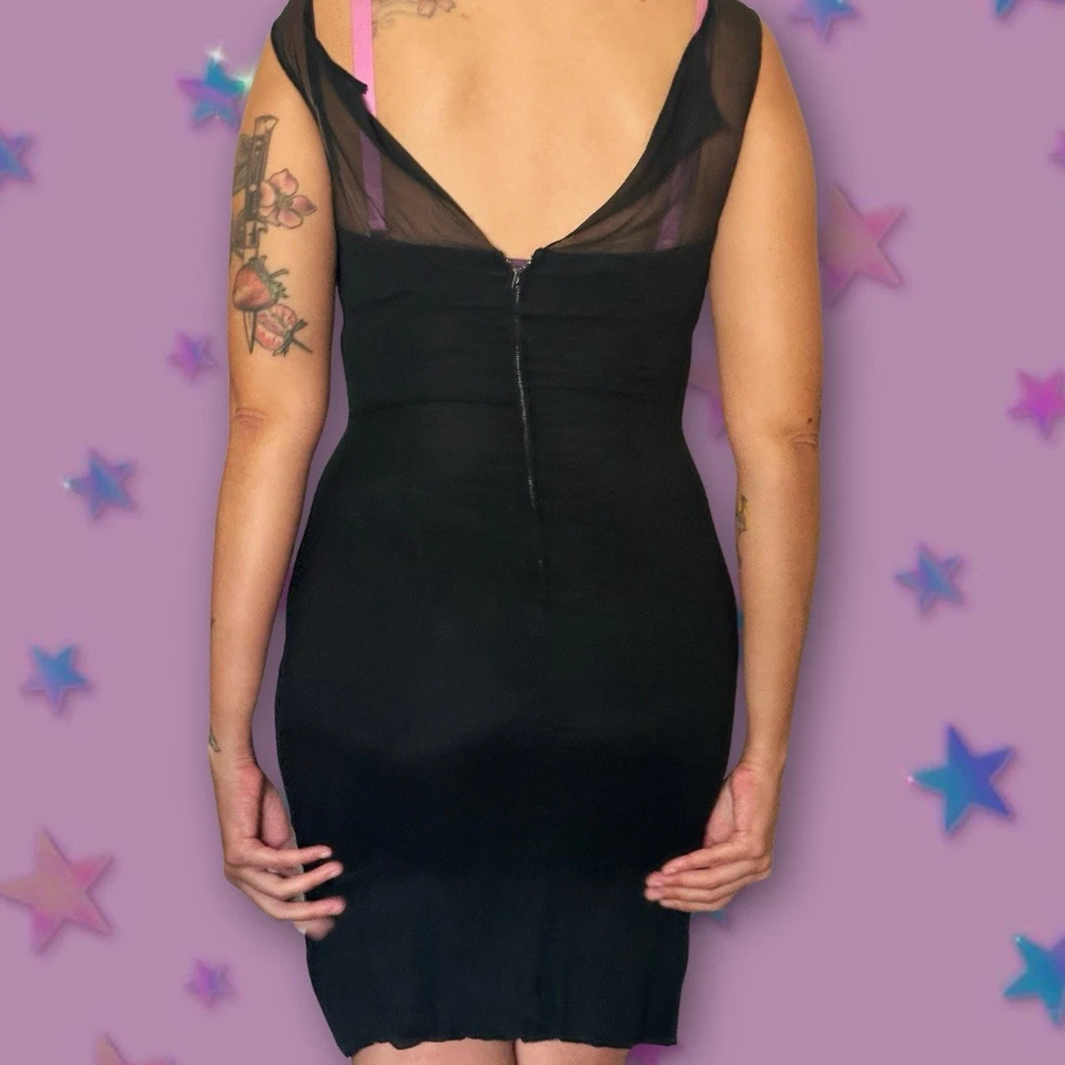 Vestido de encaje Ilusión negro vintage de los años 60 - S/M Pinup Rockabilly Foto 3 de 4