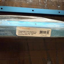 POWERTEC 24 inch Double-Cut Profile Universal T-Track, Anodized Blue 4PK (71371)