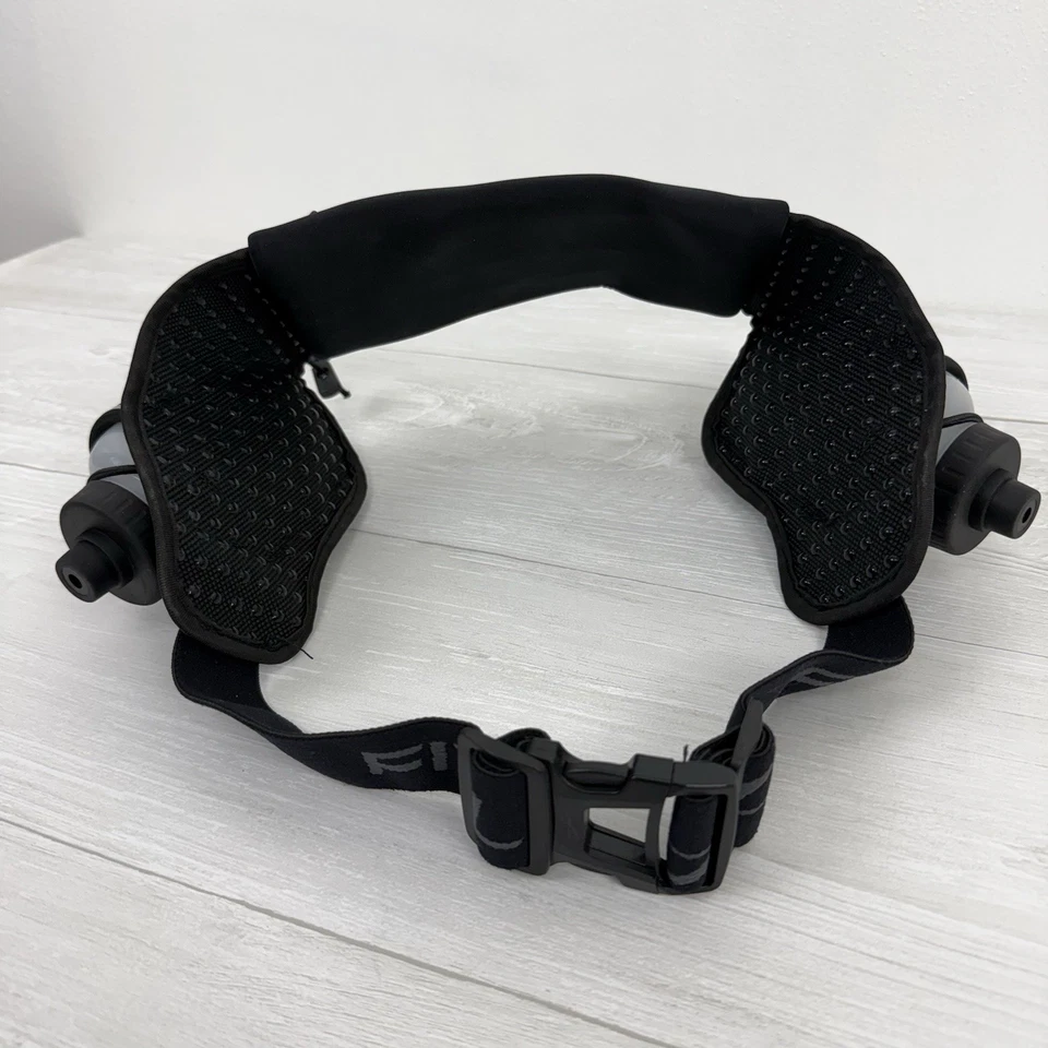 Cinturón de running de hidratación Fitletic con dos botellas de agua de flujo rápido de 8 oz negro Foto 3 de 4