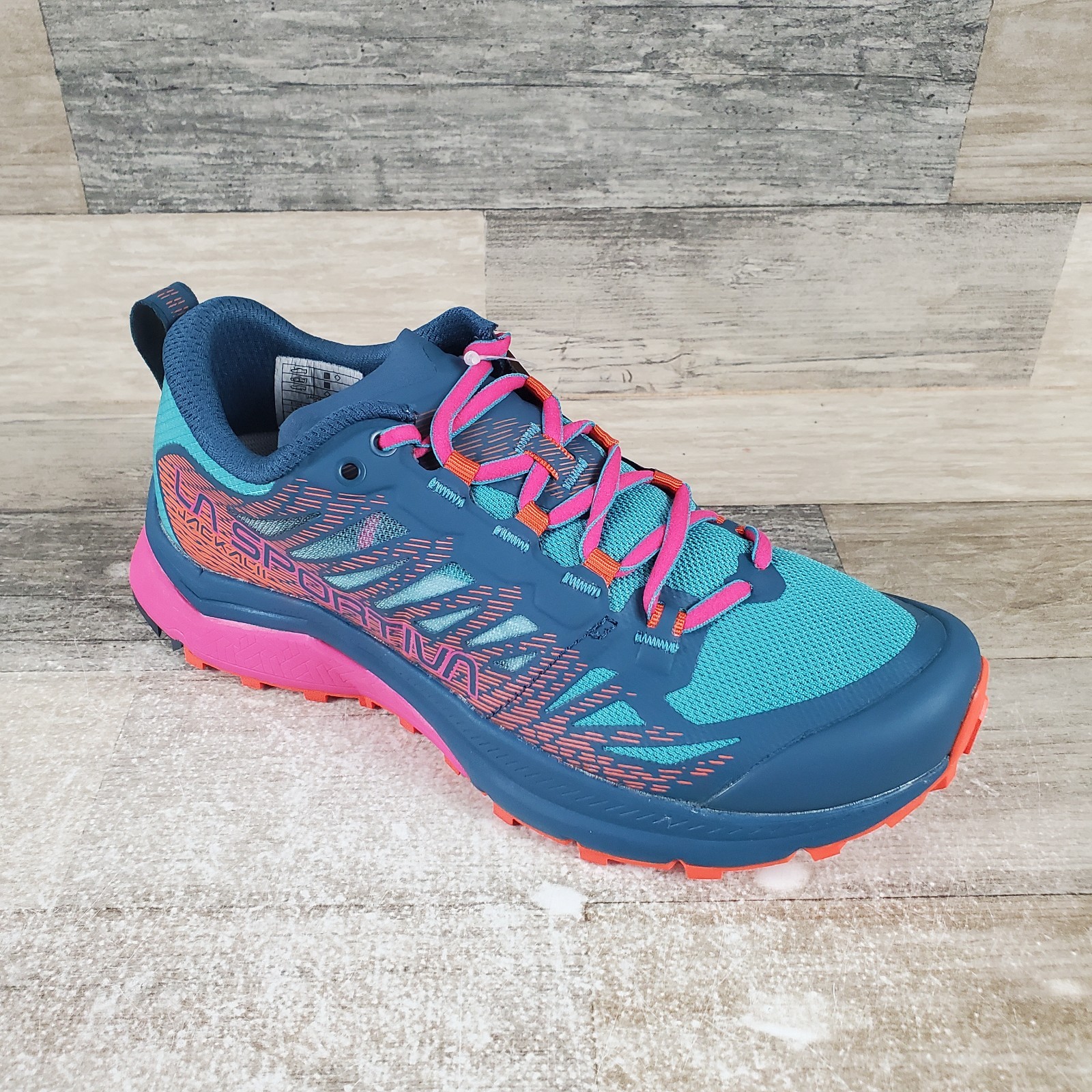 Zapato de Senderismo La Sportiva Jackal II Mujer Talla 6.5 Azul Tormenta Laguna Con Cordones Parte Superior Baja