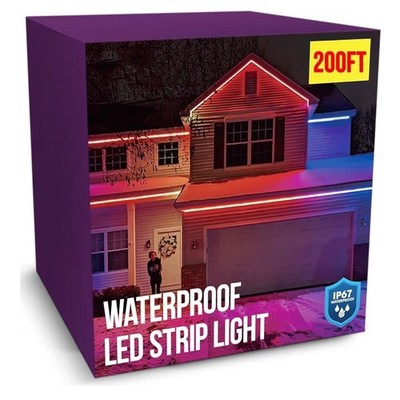 200ft Outdoor Led Strip Lights Waterproof Self-Adhesive Color Changing + Remote
