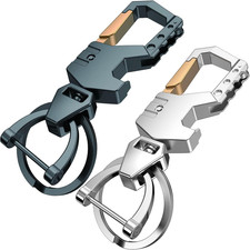 Heavy Duty Key Chain with 1 Key Ring and 1 D-Ring ,Bottle Opener,Carabiner Car