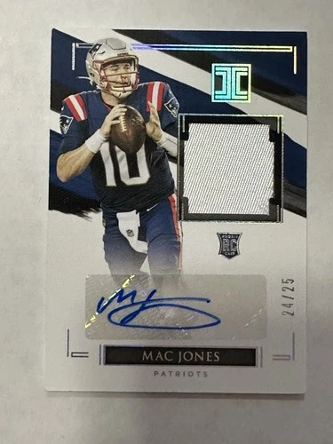 2021 Panini Impeccable RPA Mac Jones /25 RC Rookie Jersey Patch Auto Auto  49ers