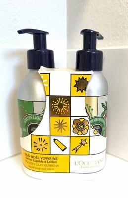 L Occitane en Provence Verbena Holiday Duo Set NEW Liquid Soap & Lotion