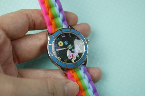 Vintage Y2K Rainbow Butterfly Flowers Watch - Picture 5 of 9