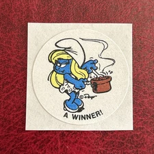Vintage Smurf 80S Matte Scratch And Sniff Sticker. Please Read Item Description￼