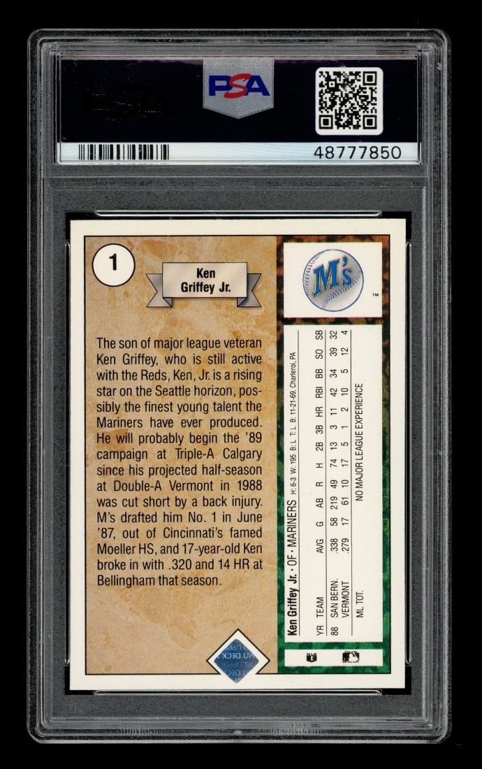 1989 Upper Deck Set-Break #  1 Ken Griffey Jr. Star Rookie PSA 9 MINT view 2
