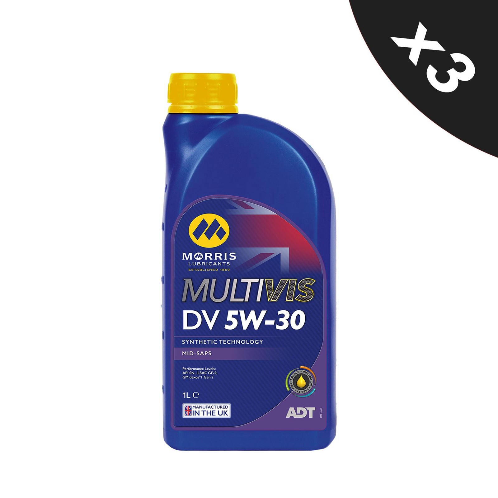 MORRIS 5w30 Fully Synthetic Engine Oil Multivis ADT DV GF-6A dexos1 Gen 3 3x1L
