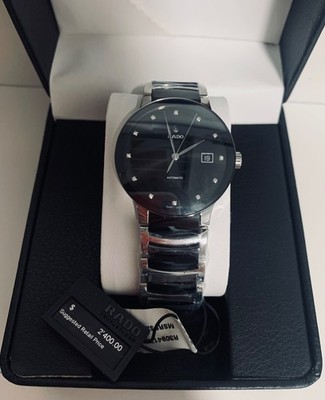 RADO CENTRIX R30941752 BLACK DIAL DIAMOND CERAMIC AUTOMATIC SWISS WATCH 38MM NEW