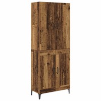 Highboard Altholz Massivholz 69,5X34X180 Cm Vintage Landhaus