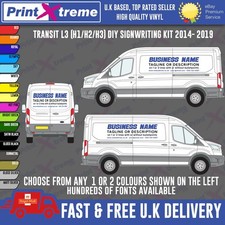 van sign kit TRANSIT L3 2014-2019 DIY signage signwriting vinyl Lettering