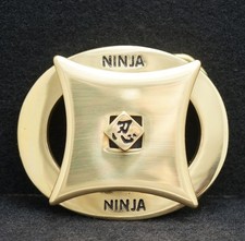 WB07175 NOS VINTAGE 1970s  NINJA STAR REMOVABLE   SOLID BRASS BELT BUCKLE