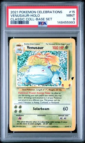 2021 POKEMON CELEBRATIONS CLASSIC COLLECTION #15 VENUSAUR-HOLO PSA 9