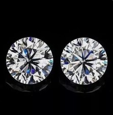Pair of 3 Ct Round CVD Lab-Grown Diamond , VVS1 D Color Loose Diamond Certified