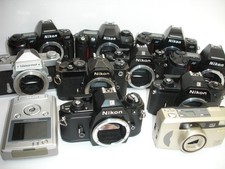 NIKON 35mm film Camera lot - 11 cameras Untersted, as is
