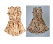 ZIMMERMANN Dress Girls 12 Floral Print Ruffle Elastic Waist Preppy Casual NEW