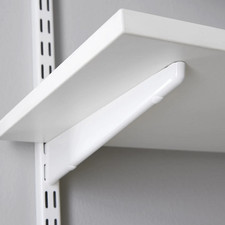 Twin Slot Shelving Brackets & Uprights Kit Heavy Duty Wall Mounted White System