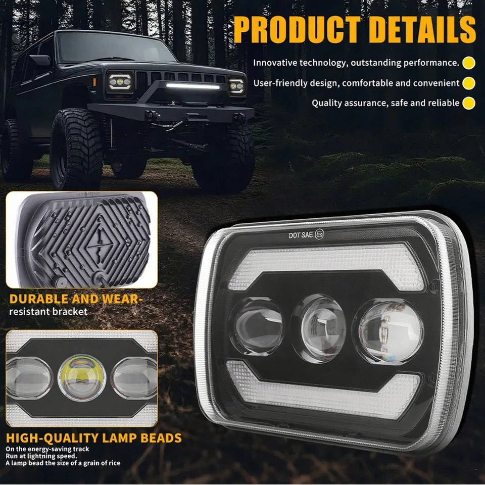 Faros LED DRL+20"" barra de luz Fit Ford E-150 E-250 2003-2014 furgoneta 2 piezas 7x6"" Foto 2 de 4