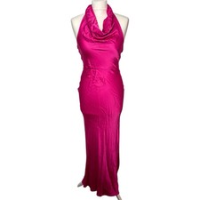 Zara Pink Long Maxi Dress Silky Material Evening Dress XS Backless PartyWedding