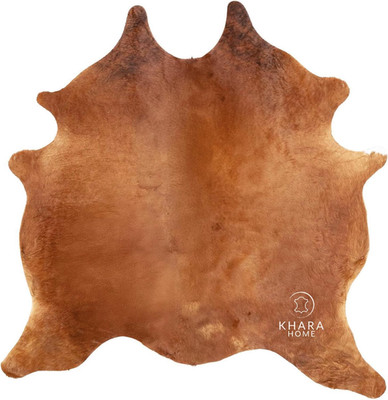 Genuine Cowhide Rug 5x7 Ft Dark Brindle Leather Area Rug for Living Room